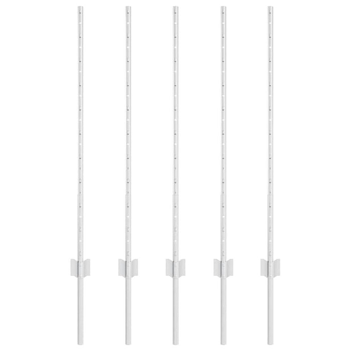 Stâlp de gard. 5 pcs Argintiu 100 cm Oțel - WALTI WALTI