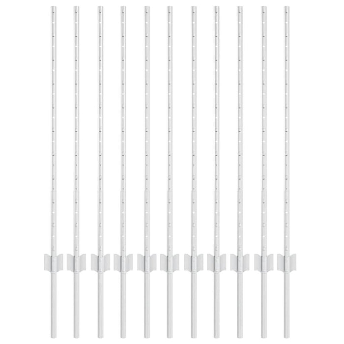 Stâlp de gard. 11 pcs Argintiu 100 cm Oțel - WALTI WALTI