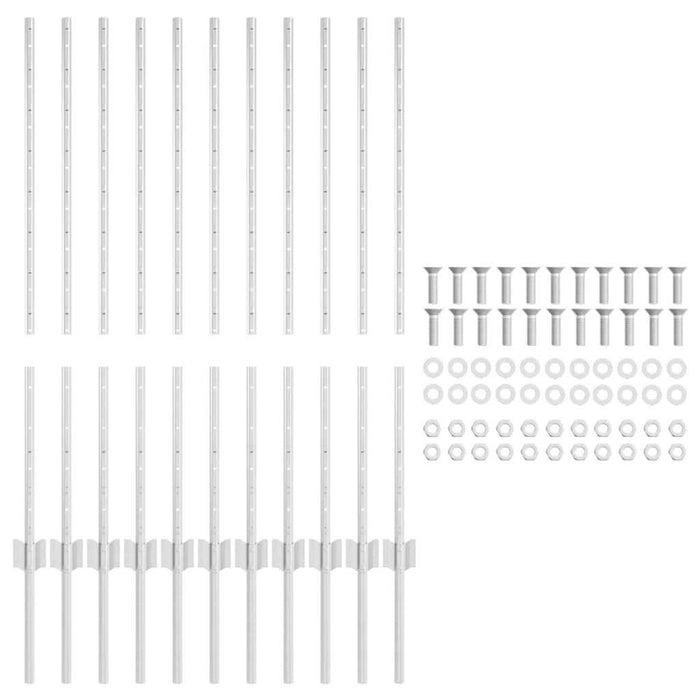 Stâlp de gard. 11 pcs Argintiu 100 cm Oțel - WALTI WALTI
