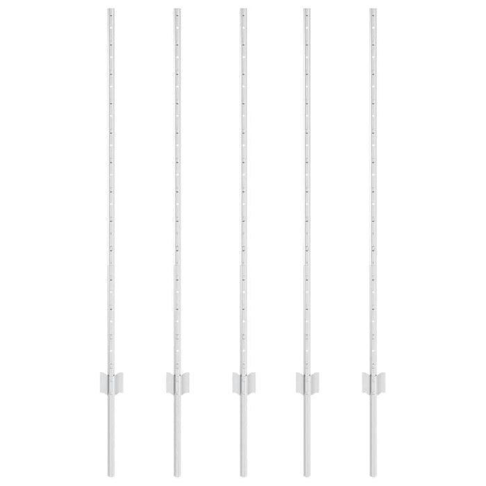 Stâlp de gard. 5 pcs Argintiu 120 cm Oțel - WALTI WALTI