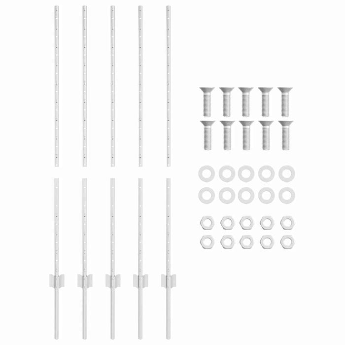 Stâlp de gard. 5 pcs Argintiu 120 cm Oțel - WALTI WALTI