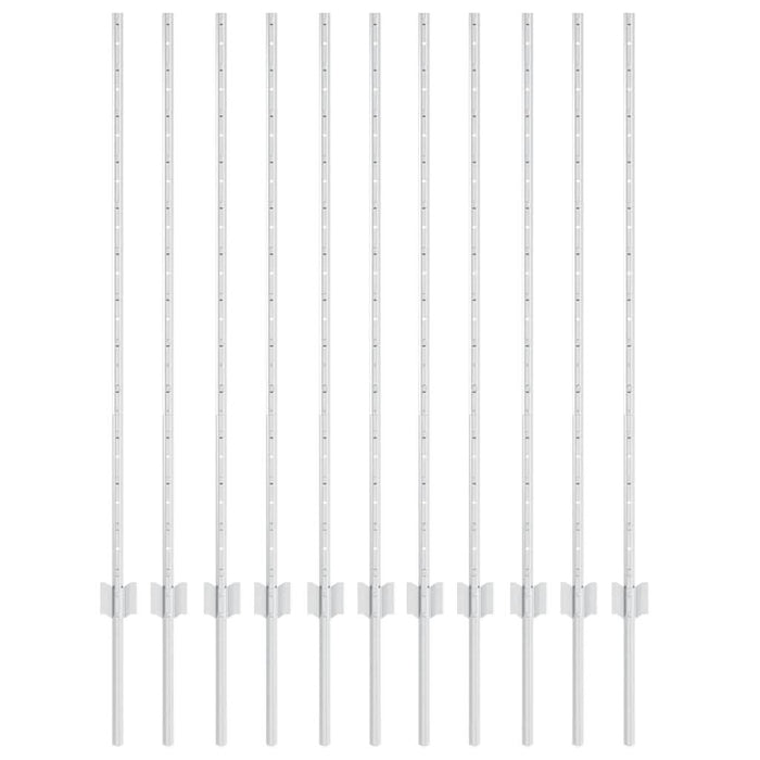 Stâlp de gard. 11 pcs Argintiu 120 cm Oțel - WALTI WALTI