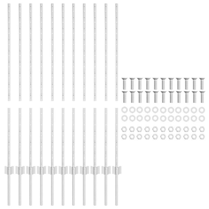 Stâlp de gard. 11 pcs Argintiu 120 cm Oțel - WALTI WALTI