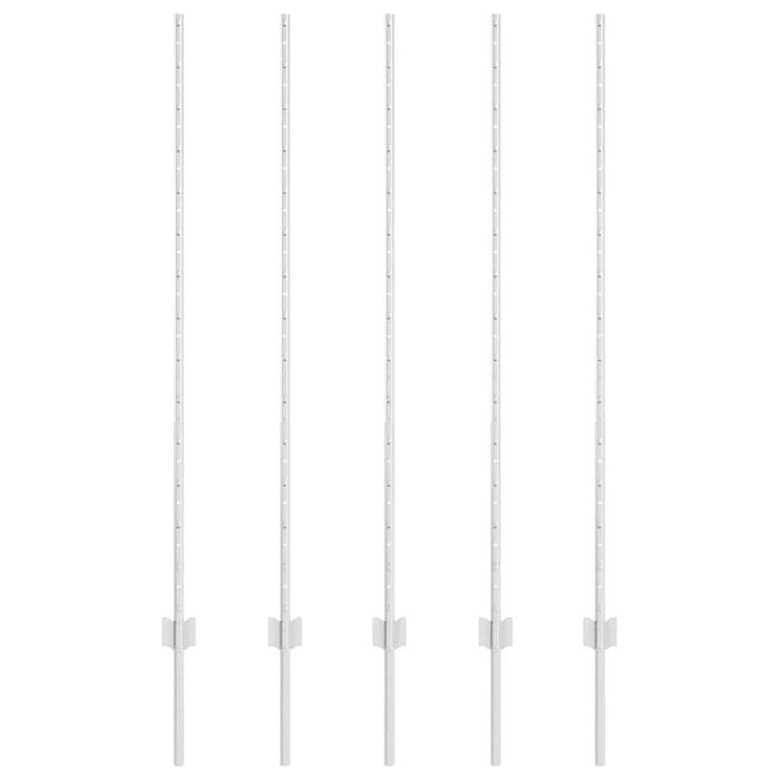 Stâlp de gard. 5 pcs Argintiu 140 cm Oțel - WALTI WALTI