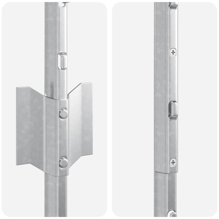 Stâlp de gard. 11 pcs Argintiu 140 cm Oțel - WALTI WALTI