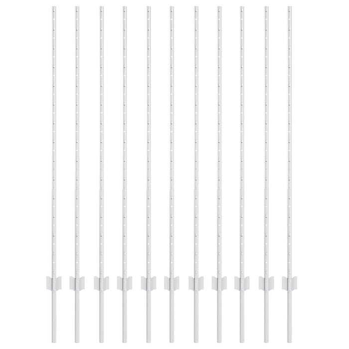 Stâlp de gard. 11 pcs Argintiu 140 cm Oțel - WALTI WALTI