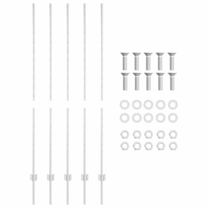 Stâlp de gard. 5 pcs Argintiu 150 cm Oțel - WALTI WALTI
