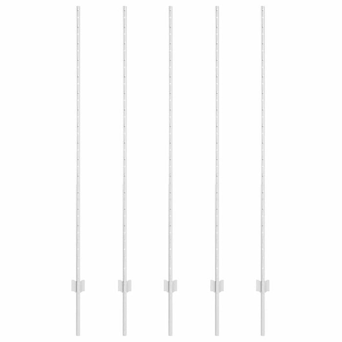 Stâlp de gard. 5 pcs Argintiu 160 cm Oțel - WALTI WALTI