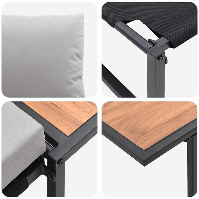 Set de masă pentru grădină 2 pcs Gri deschis Oțel - WALTI WALTI