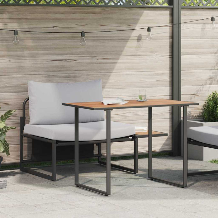 Set de masă pentru grădină 2 pcs Gri deschis Oțel - WALTI WALTI