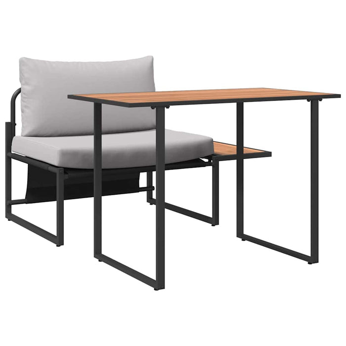 Set de masă pentru grădină 2 pcs Gri deschis Oțel - WALTI WALTI