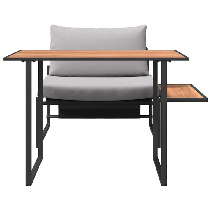 Set de masă pentru grădină 2 pcs Gri deschis Oțel - WALTI WALTI