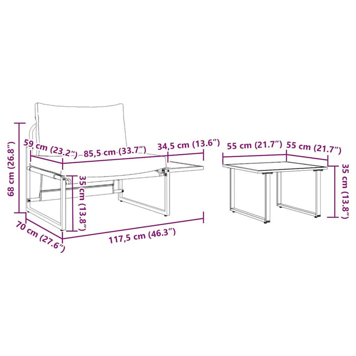 Set de canapele pentru grădină 2 pcs Antracit Oțel - WALTI WALTI