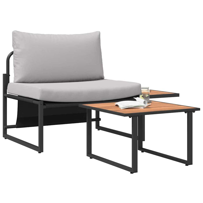 Set de canapele pentru grădină 2 pcs Gri deschis Oțel - WALTI WALTI