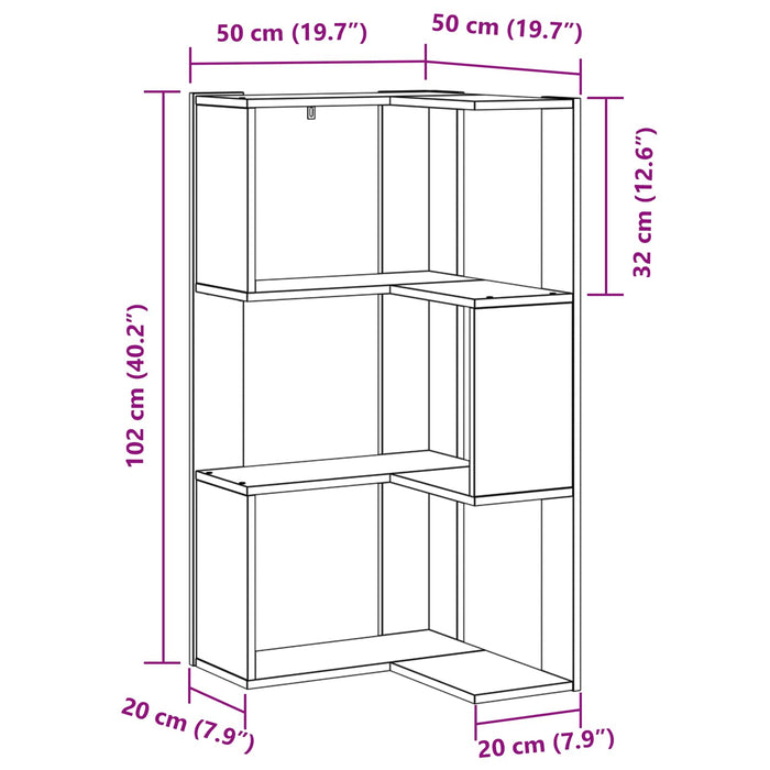 Bibliotecă Stejar Negru 50 x 50 x 102 cm - WALTI WALTI