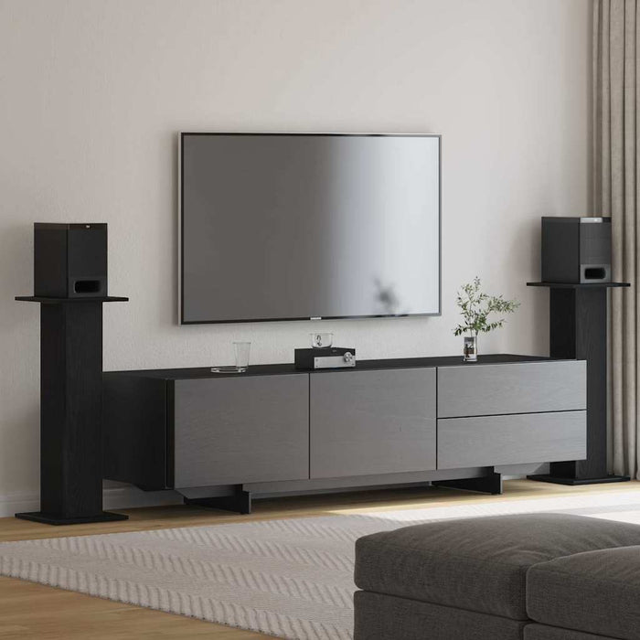 Suporturi pentru Difuzoare 2 pcs Stejar Negru 30 x 30 x 80 cm - WALTI WALTI