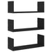 Rafturi de perete 3 buc., stejar negru, 58x18x18 cm, lemn prelucrat - WALTI WALTI