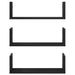 Rafturi de perete 3 buc., stejar negru, 58x18x18 cm, lemn prelucrat - WALTI WALTI