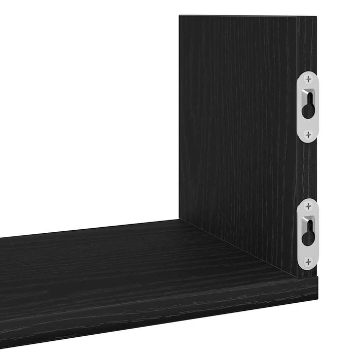 Rafturi de perete 3 buc., stejar negru, 58x18x18 cm, lemn prelucrat - WALTI WALTI