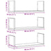 Rafturi de perete 3 buc., stejar negru, 80x18x18 cm, lemn prelucrat - WALTI WALTI