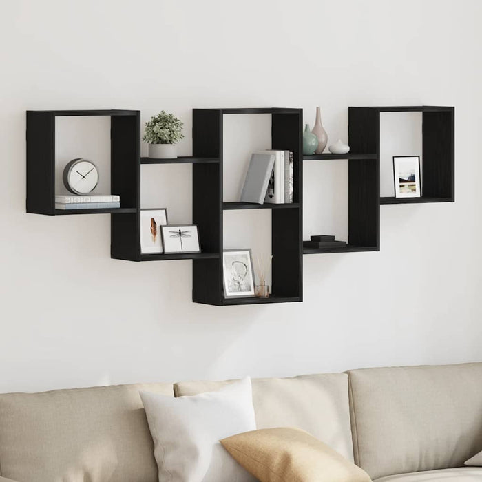 Raft de perete, stejar negru, 159x18x66 cm, lemn prelucrat - WALTI WALTI