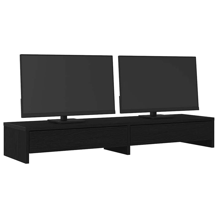 Suport monitor cu sertare, stejar negru, 100x27x15cm, lemn prelucrat WALTI