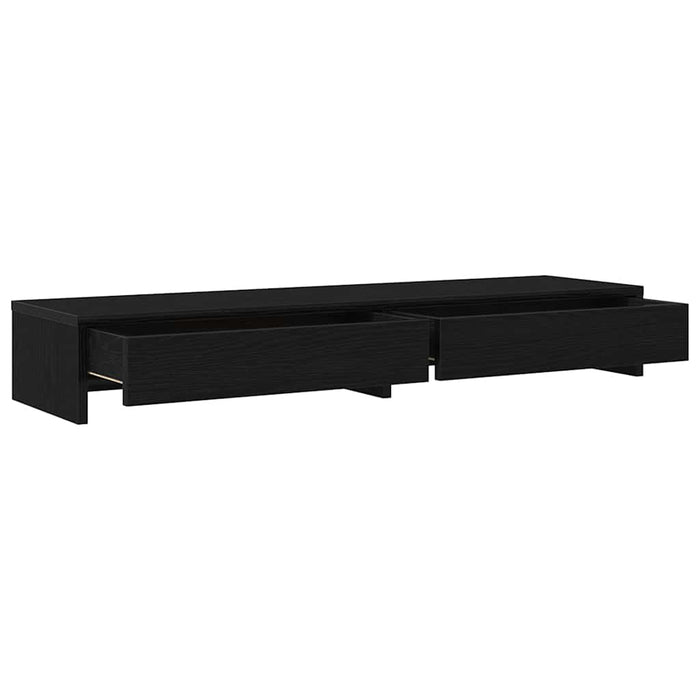 Suport monitor cu sertare, stejar negru, 100x27x15cm, lemn prelucrat WALTI
