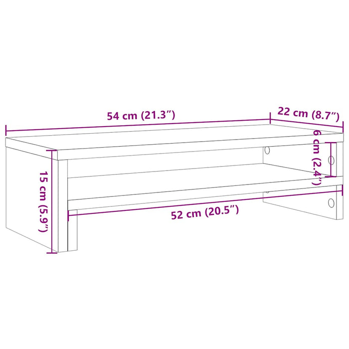Suport monitor stejar negru 54x22x15 cm lemn prelucrat WALTI
