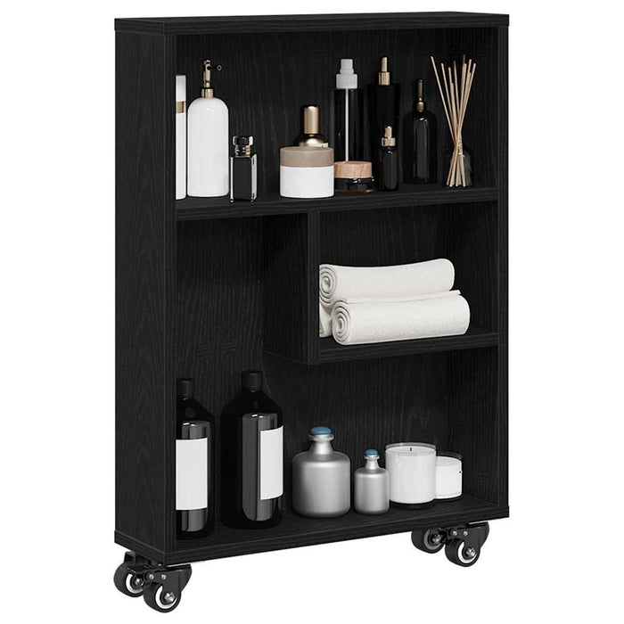 Troler Îngust Stejar negru 48 x 13 x 68 cm Lemn compozit - WALTI WALTI