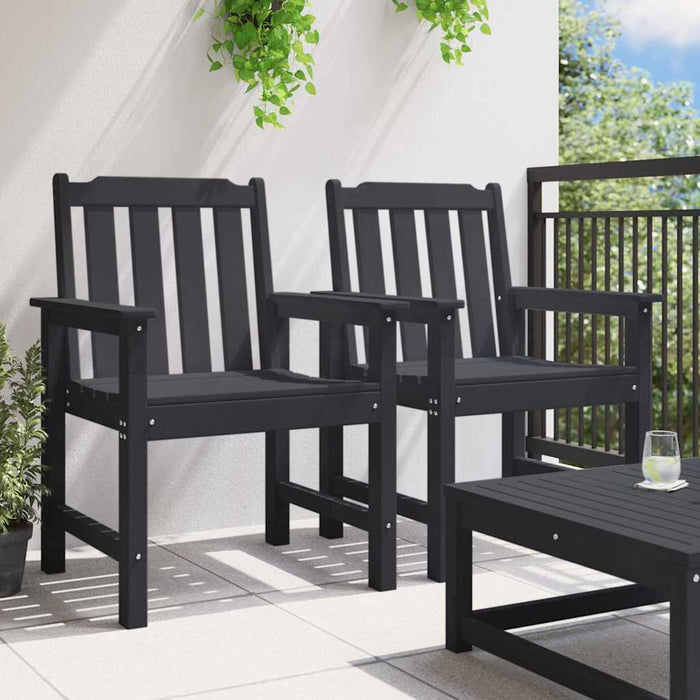 Scaun de dining pentru grădină. 2 pcs Negru 65,5 x 59 x 88 cm - WALTI WALTI