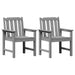 Scaun de dining pentru grădină. 2 pcs Gri deschis - WALTI WALTI