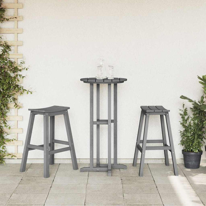 Scaun de bar 2 pcs Gri deschis 52 x 43 x 73,5 cm HDPE - WALTI WALTI