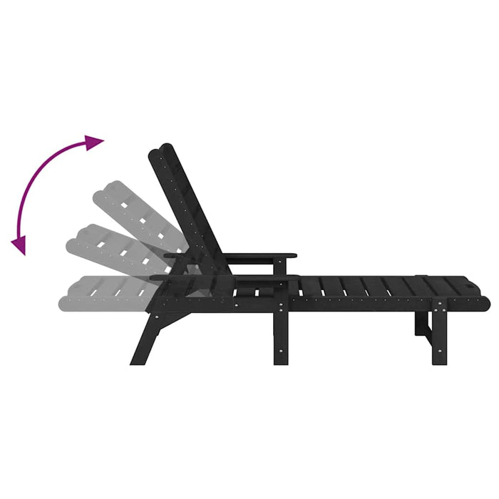 Șezlong Negru 73.5 x 92 x 90cm HDPE - WALTI WALTI