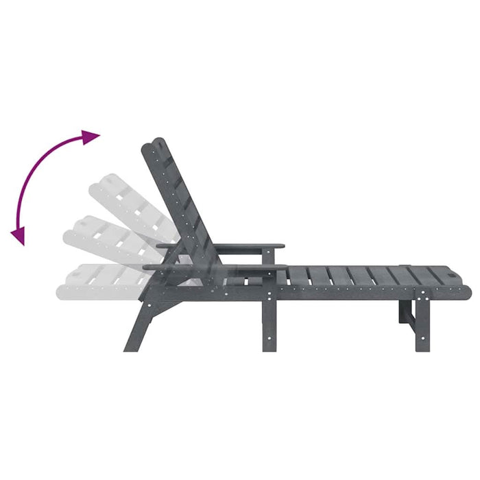Șezlong Gri deschis 73.5 x 92 x 90cm HDPE - WALTI WALTI