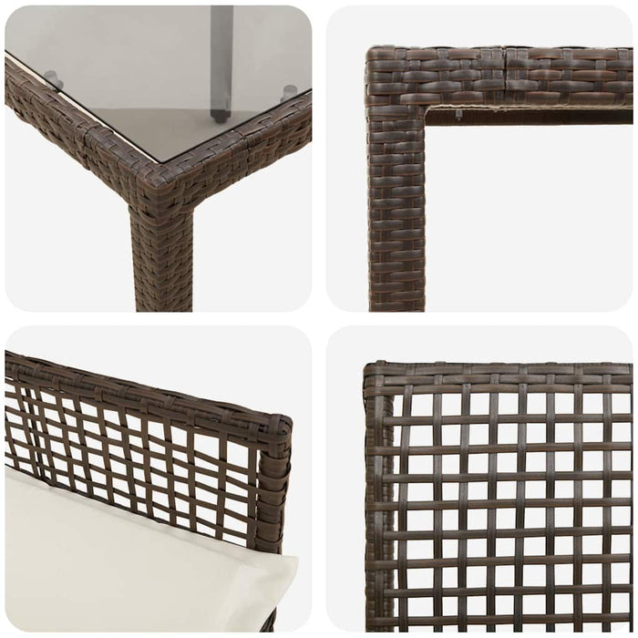 Set de masă pentru grădină 7 pcs Maro Rattan poli - WALTI WALTI