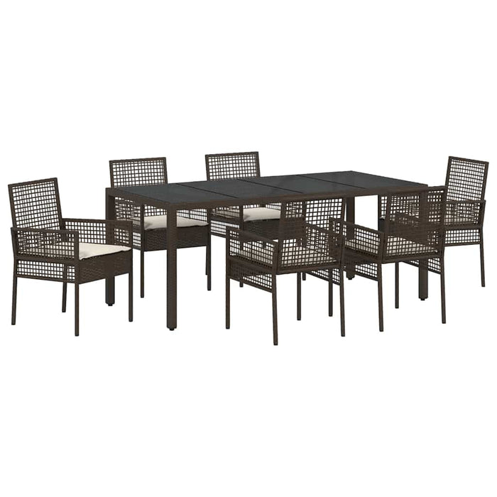 Set de masă pentru grădină 7 pcs Maro Rattan poli - WALTI WALTI