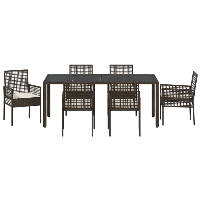 Set de masă pentru grădină 7 pcs Maro Rattan poli - WALTI WALTI