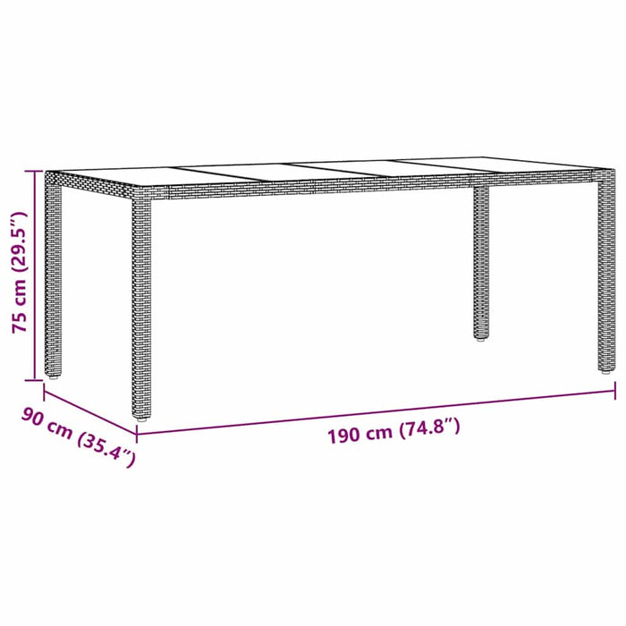 Set de masă pentru grădină 7 pcs Maro Rattan poli - WALTI WALTI