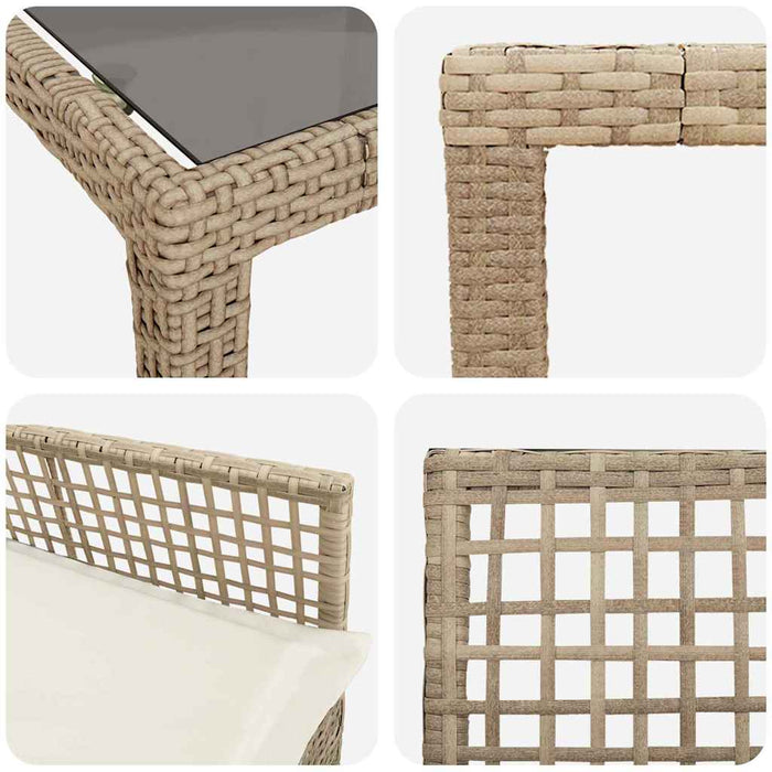 Set de masă pentru grădină 9 pcs Bej Rattan poli - WALTI WALTI