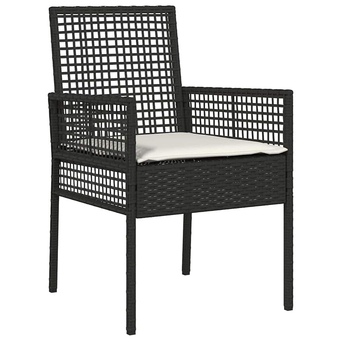 Set Bistro de Grădină 3 buc. Negru poliratan WALTI