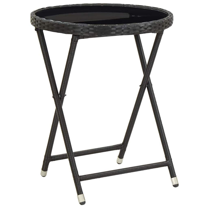 Set Bistro de Grădină 3 pcs Negru poliratan WALTI