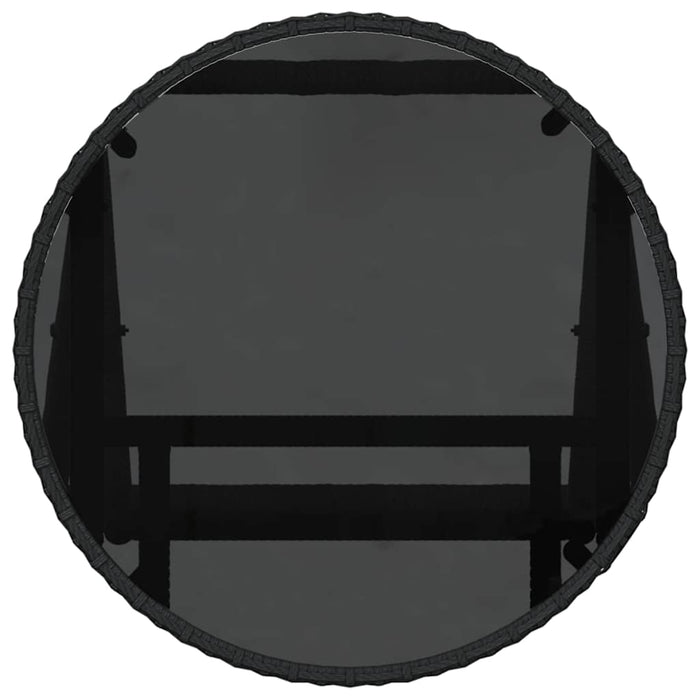 Set Bistro de Grădină 3 pcs Negru poliratan WALTI