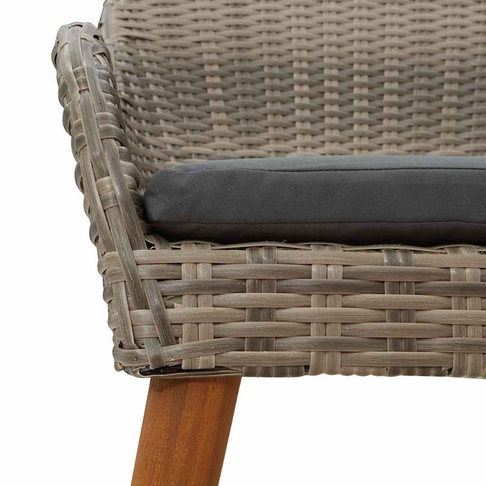 Scaun pentru Grădină 2 pcs Negru 62.5 x 55 x 82 cm poliratan - WALTI WALTI