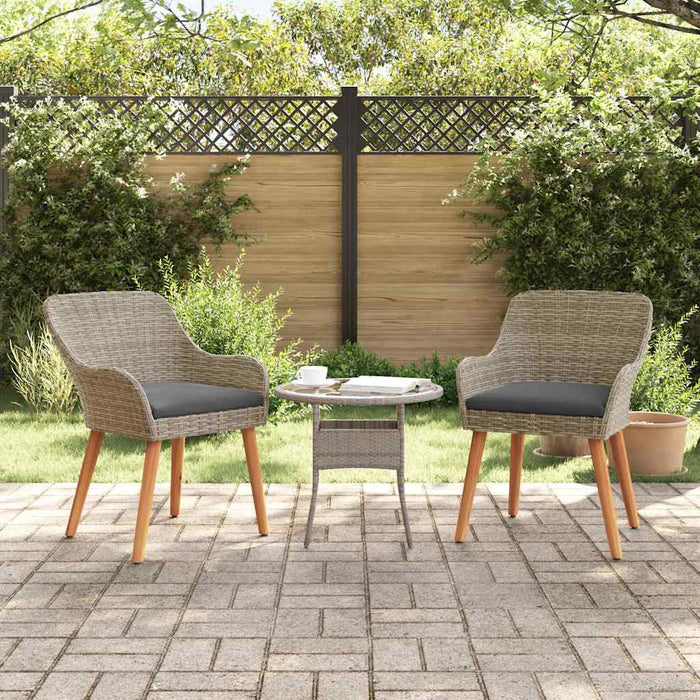 Scaun pentru Grădină 2 pcs Negru 62.5 x 55 x 82 cm poliratan - WALTI WALTI