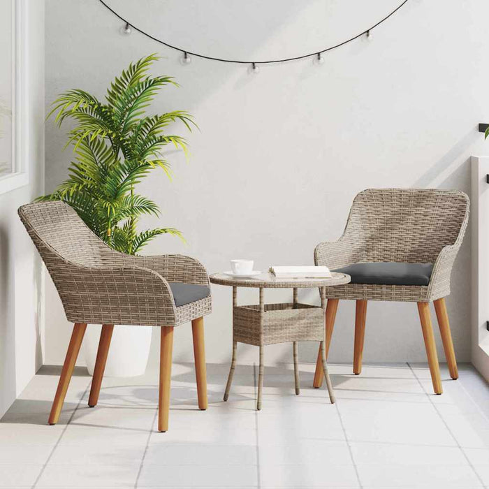 Scaun pentru Grădină 2 pcs Negru 62.5 x 55 x 82 cm poliratan - WALTI WALTI