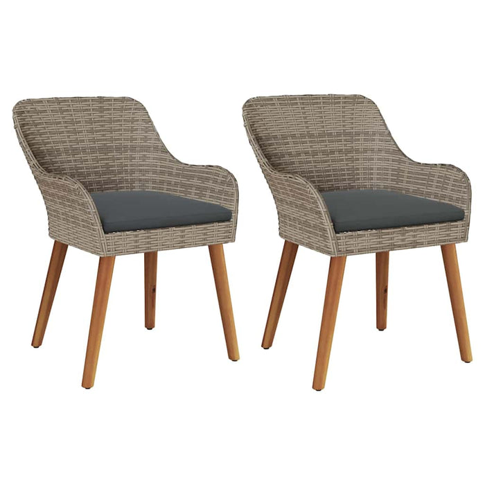 Scaun pentru Grădină 2 pcs Negru 62.5 x 55 x 82 cm poliratan - WALTI WALTI
