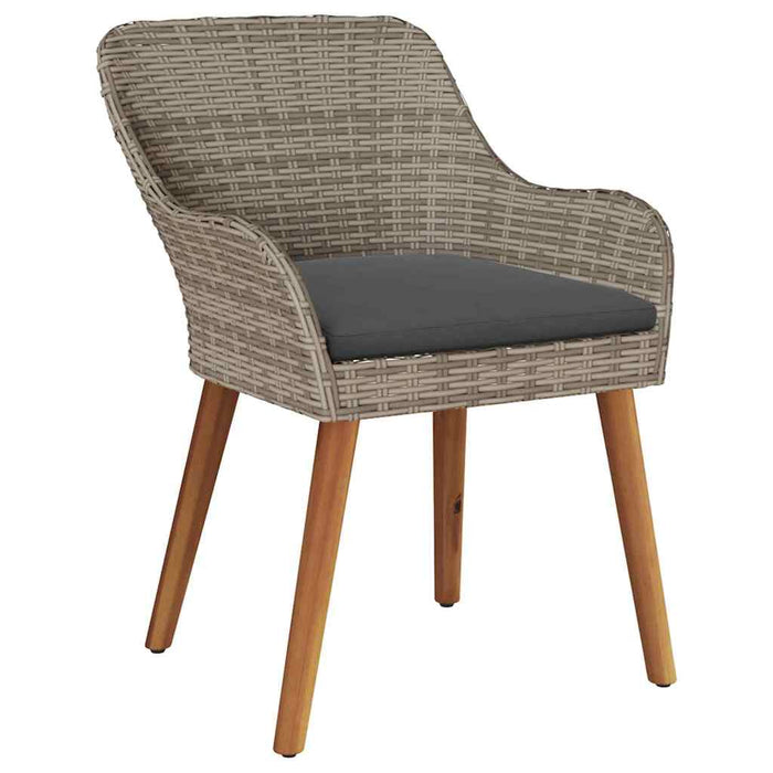 Scaun pentru Grădină 2 pcs Negru 62.5 x 55 x 82 cm poliratan - WALTI WALTI