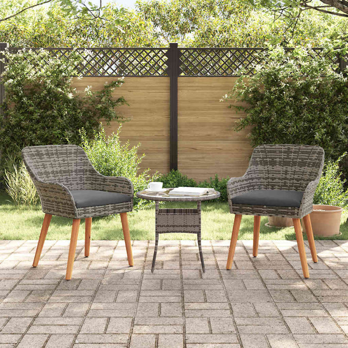 Scaun pentru Grădină 2 pcs Gri 62.5 x 55 x 82 cm poliratan - WALTI WALTI