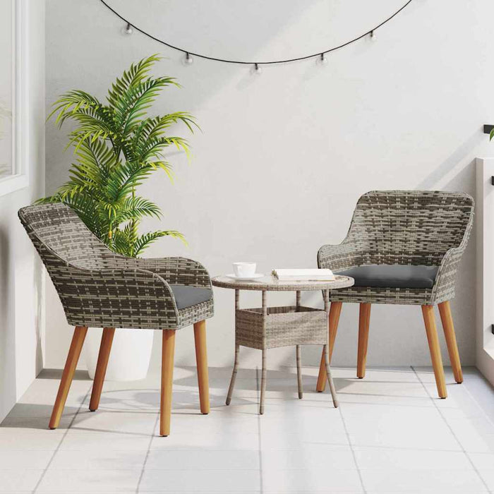 Scaun pentru Grădină 2 pcs Gri 62.5 x 55 x 82 cm poliratan - WALTI WALTI