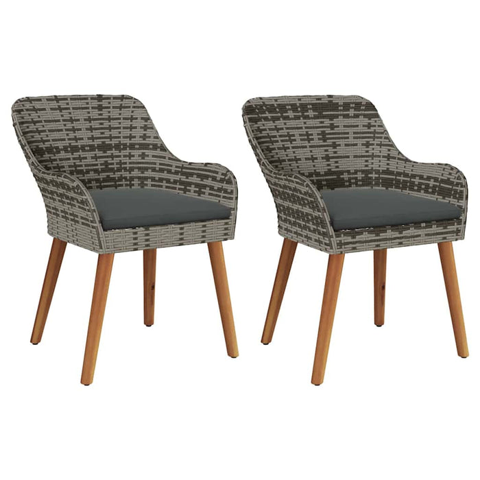 Scaun pentru Grădină 2 pcs Gri 62.5 x 55 x 82 cm poliratan - WALTI WALTI